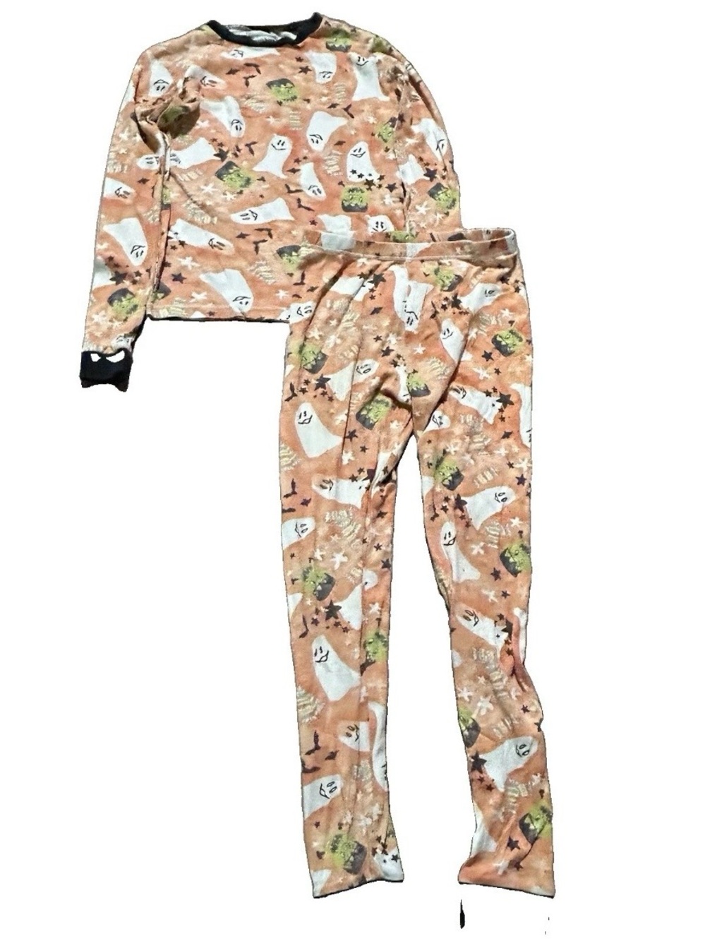 Burt’s Bees Kids Halloween Pajama Set Ghosts Frankenstein Size 10Y
